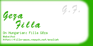 geza filla business card